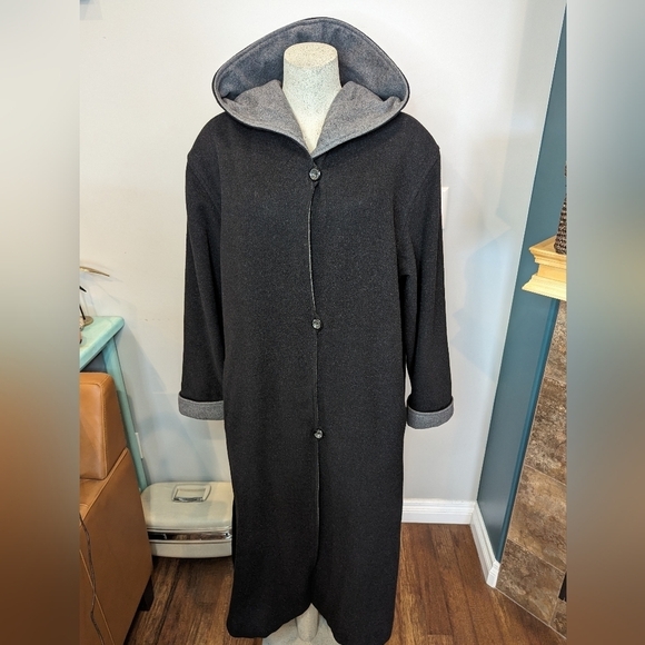 London Fog Wool Hooded trench coat Plus size 16 - Picture 3 of 12